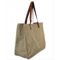 9220- BEIGE CANVAS TOTE BAG